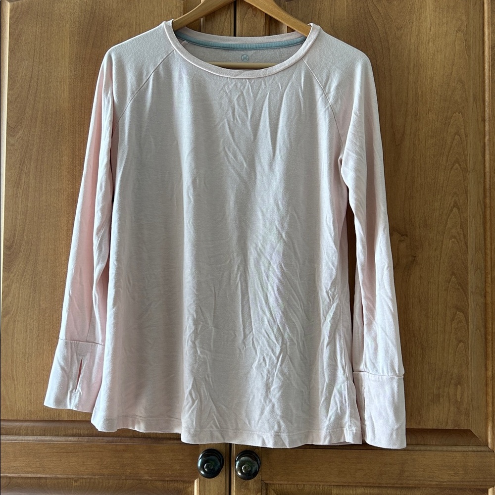 {Free Fly} bamboo light pink long sleeve top